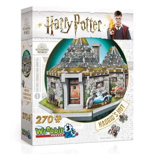 Wrebbit 3D Puzzle - Hagrid's Hut - 3D Puzzle von Hagrid's Hütte aus der Wizarding World, 270 Teile, fördert Kreativität und Geduld, ideal für Harry Potter Fans ab 14 Jahren.