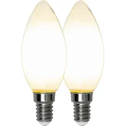 Star Trading 339-02 Filament LED, F, 2er Pack E14, Kerzenform, gefrostet, 2700 K, 80 Ra, 470 LM, ca. 3,5x9,7 cm, 230 V / 4,5 W, (entspr. 40 W), ...