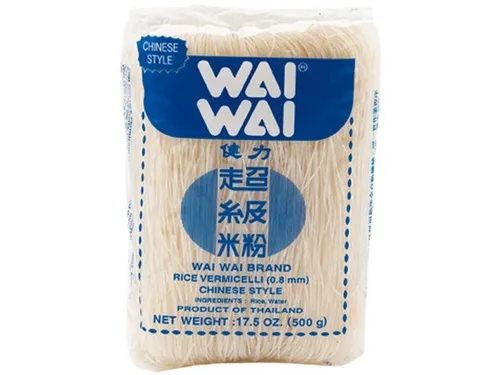 Reisnudeln Rice Vermicelli 500 g WAI WAI Brand Rice 0,8mm Reis Nudeln
