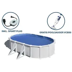 Gre Stahlwandpool Atlantis oval 610 x 375 x 132 cm, weiß - Swimmingpools – Robuster ovaler Stahlwandpool für erfrischenden Badespaß im eigenen Garten, ideal für Familien und entspannte Sommertage.