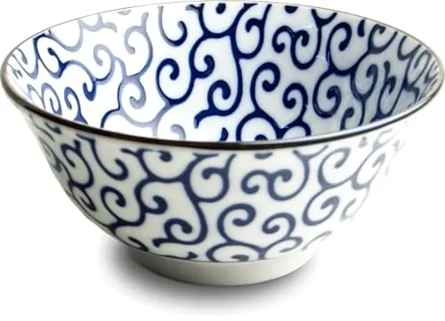 Japan-Bowls ASIATICA | Ramen Bowl Porzellan-Schalen 15 cm | Hochwertige asiatische Schüssel für Reis, Nudeln, Tapas, Udon, Müsli - Suppen-Schale mit japanischen Designs (Musubi)