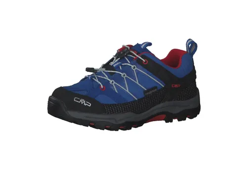CMP Kinder Trekking Schuhe Rigel Low 3Q54554 Cobalto-Stone-Fire 30 - Wanderschuhe mit optimalem Knöchelstützsystem und abriebfestem Schutzband, perfekt für abenteuerliche Outdoor-Aktivitäten von Kindern.