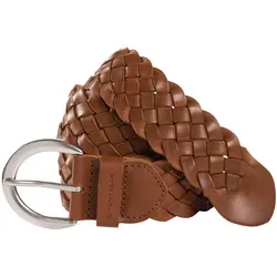 TOM TAILOR Flechtgürtel TTLISA 4 cm - Gürtel aus 100% Rindsleder, 4 cm breit, modisches Must-Have in cognac-hellbraun, ideal für casual Looks und vielseitige Styles.