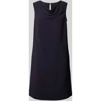 comma Knielanges Kleid mit Wasserfall-Ausschnitt in Marine, Größe 42