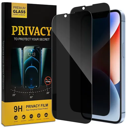 2x Anti Spy Sicht Schutz Folie für iPhone 14 Plus Display Blickschutz Hart Glas