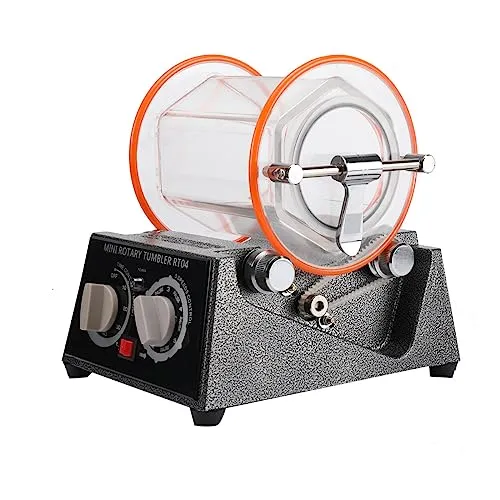 CDZHLTG Poliermaschine für Schmuck Poliertrommel Kugelmühle 3 Kg, Rotary Jewelry Tumbler Polierer 45 W, Schmuck Polierer Maschine 5 Geschwindigkeitssteuerung mit 10-60 Minuten Timer