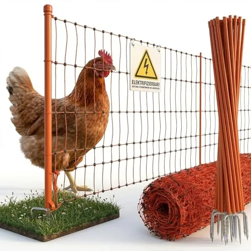 Produktbild Agrarzone Geflügelnetz 50m x 106cm, Doppelspitze, mit Strom orange