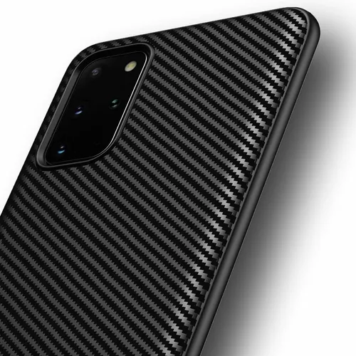 Hülle für Samsung Galaxy S20 Plus Schutzhülle Silikon Case Schwarz Carbon Optik