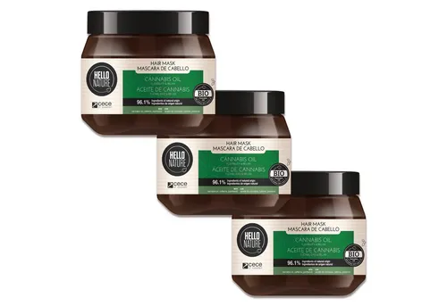 P-Beauty Cosmetic Accessories Haarmaske Haarkur Repair Intensivpflege Tiefenregeneration Hanföl Hello Nature, 3-tlg., Haarmaske, Haarpflege, Hello Nature, Cannabis, Hanf-Öl