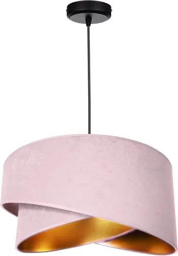 FKL DESIGN Hängelampe Hängeleuchte aus Velours E27 Rosa Serie N131 (R)