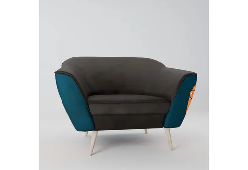 SPACEREBELS Sessel Relaxsessel, TV-Sessel, Loungesessel Fernsehsessel - Gepolsterter Armlehnstuhl mit Holzbeinen