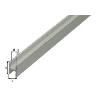 GAH Alberts H-Profil L1.000 x B9, 1 x H12mm Aluminium, silberfarbig