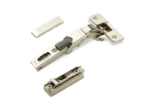 Salice Universalscharnier 110° Push-Open 2er Set - Hochwertige Beschläge für grifflose Möbeltüren, mit 110° Öffnungswinkel und innovativer Push-Open Funktion. Ideal für Gehrungstüren und gefälzte Fronten. Inklusive Montageplatten und Abdeckungen.