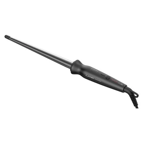 Ga Ma Lockenstab PC5007 - Salon Locken Konisch in Schwarz und Silber - Frisierprodukte - Professioneller Lockenstab für langanhaltende, glänzende Locken und Wellen, ideal für kreative Stylings.