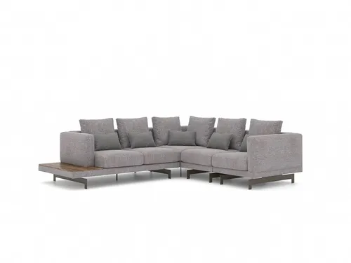 Luxus Ecksofa Grau L-Form mit Kissen für modernes Wohnzimmer - Elegantes Ecksofa in Grau, ideal für stilvolle Wohnzimmer. Mit bequemen Kissen und robustem Holzgestell, bietet es Platz für bis zu 4 Personen. Perfekt für entspannte Abende!