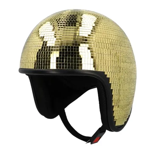 Boland Disco Helm Gold für Kostümpartys - Der goldene Disco Helm ist der perfekte Partyhut für unvergessliche Kostümpartys. Aus hochwertigem Material gefertigt, sorgt er für einen glänzenden Auftritt und lässt sich einfach reinigen. Ideal für Erwachsene!