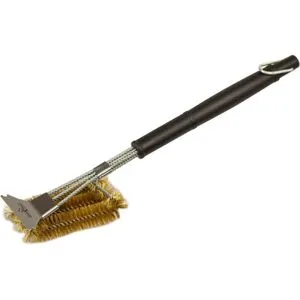 Grillfürst Grillbürste 19-051, für Guss- und Edelstahlrost, mit Messingborsten und Schaber