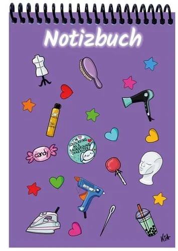 A 5 Notizblock Manga Items, lila, kariert Spiralbindung, Notizblock, Tagebuch...