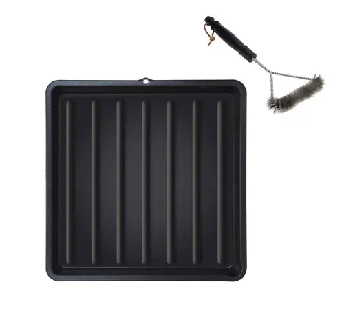 ToCi Grillbürste Set: Effektive Grillreinigung leicht gemacht - Grillbürsten Set mit Reinigungswanne aus Kunststoff und Edelstahlbürste, ideal für die mühelose Reinigung von Grillrosten und Schutz vor Schmutz.