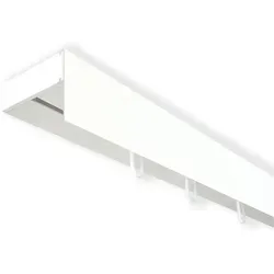 SN DECO GROUP Gardinenschiene Vorhangschiene SH mit Blende, 1-läufig, Fixmaß, mit Bohren, verschraubt, Kunststoff weiß 360 cm x 4,7 cm