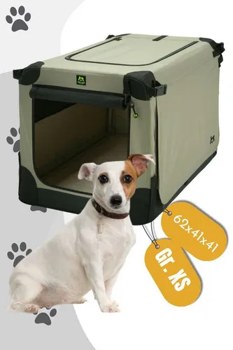 Maelson Transportbox Soft Kennel beige XS - Bequeme Hundebox für unterwegs und zuhause; faltbar, mit wasserdichtem Boden und robustem Bezug. Optimaler Rückzugsort für Ihren Hund, der Sicherheit und Komfort vereint.