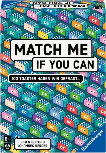 Ravensburger Match Me If You Can - Das Partyspiel mit High Five-Garantie - Gesellschaftsspiel mit 300 Fragen auf 150 Karten für abwechslungsreichen Spielspaß, ideal für jede Gelegenheit und Altersgruppe ab 8 Jahren.