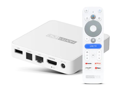 Homatics Box R Lite V2 Google TV Mediaplayer Weiß 4K UHD, 5GHz WiFi, Bluetooth