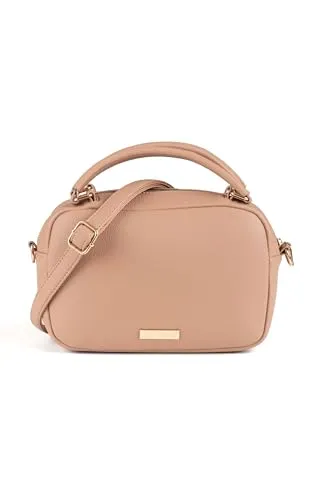 VIVISENCE Damen Schultertasche Geflochtenes Design Ideal Für Den Alltag, Beige,Einheitsgröße