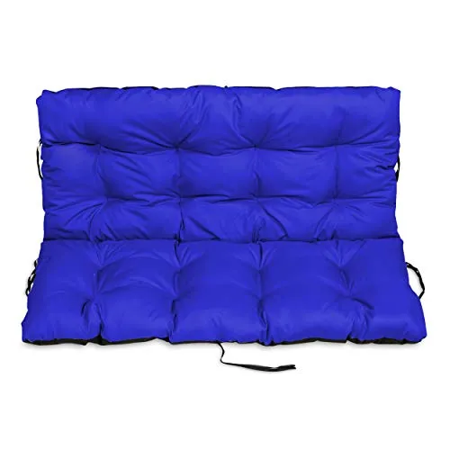 Sitzkissen Bankkissen für Gartenbank - 140x50 cm - Blau - Auflagen & Polster - Wasserdichtes und bequemes Kissen, ideal für Gartenbänke und Palettenmöbel, hergestellt in der EU und schnell trocknend.