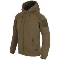 Helikon-Tex Urban Tactical Hoodie Lite FullZip oliv M - Funktionsjacke mit vielen Taschen und versteckter Innentasche, aus leichtem, elastischem Material für hohen Tragekomfort – ideal für Outdoor-Aktivitäten.