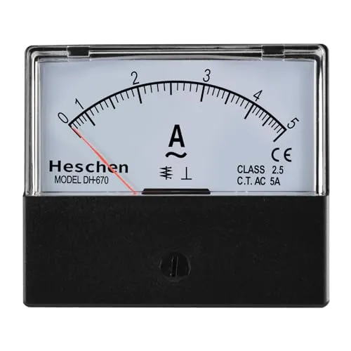 Produktbild Heschen Rechteck Panel montiert Strom Meter Tester Amperemeter Dh-670 AC 0-5A Klasse 2,5 CE aufgeführt