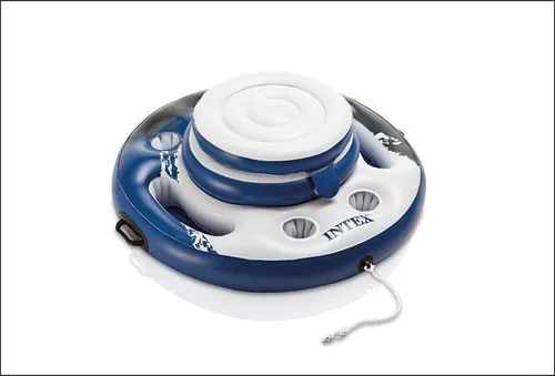 Intex 56822 Mega Chill Kühlbox - Aufblasbarer Schwimmring mit Getränkehalter - Luftmatratzen - Praktische Kühlbox und Getränkehalter in einem, ideal für entspannte Tage am Pool oder Strand.