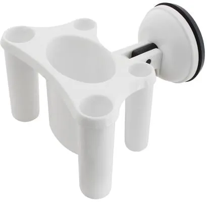 EuroTrail Zahnbürstenhalter, mit Saugnapf, weiß