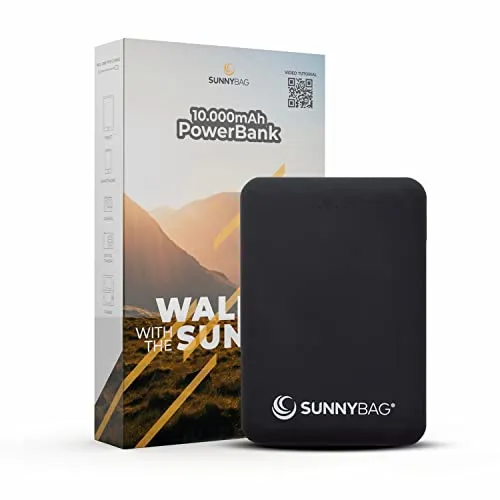 Sunnybag POWERBANK - Externer Akku mit 10.000mAh, umweltfreundlich aufladbar mit Solarenergie und ideal für unterwegs