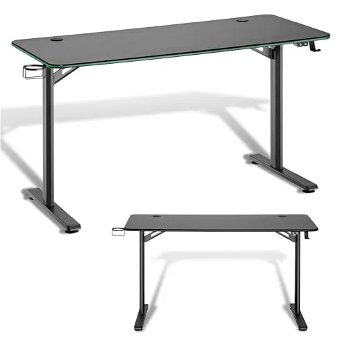 Xantron® Gaming Schreibtisch mit LED Atlas – RGB Effekte, 136x60x75cm