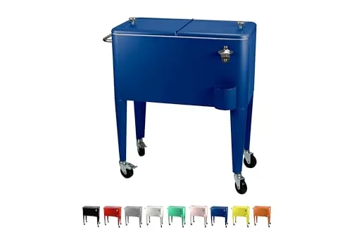Kailua Cooler Trolley-Kühlbox - Geräumige 60 l Kühlbox für Sommerpartys, mit wendigen Rädern, integriertem Flaschenöffner und Ablassventil – ideal für eisgekühlte Getränke!