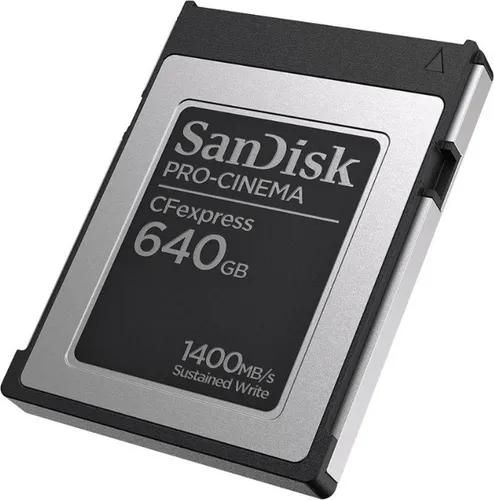 SanDisk PRO-CINEMA CFexpress-Type-B Speicherkarte 320 GB - Speicherkarten für Kinokameras mit 8K Aufnahmen, extrem hohe Lesegeschwindigkeit von bis zu 1.700 MB/s und sturzresistent bis 1 Meter - ideal für professionelle Filmemacher.
