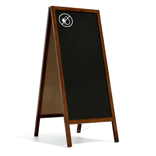 ALLboards Kundenstopper 150x61cm - Vielseitiger Gehwegaufsteller - Kreidetafel mit kratzfester, beidseitig beschreibbarer Fläche aus HDF, ideal für Gastronomie und Geschäfte. Leichter Holzrahmen, perfekt für kreative Werbung!