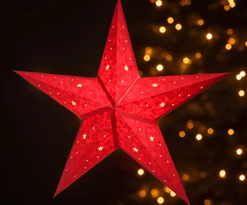 Produktbild dasmöbelwerk LED Stern Weihnachtsstern Dekostern Ø 60cm Stern rot Papierstern hängend E14
