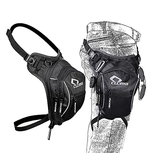 Taktische Motorrad-Beintasche Drop-Beintasche – Oberschenkel-Taille, Bauchtasche, Mehrzweck-Militärtaschen, erweiterbarer Platz für Fahrer, Motorrad, Fahrrad, Radfahren, Wandern, Reisen Schwarz