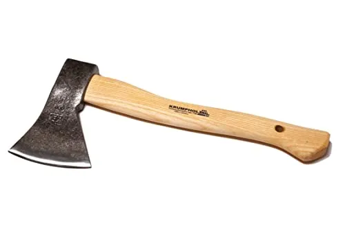 Krumpholz Handbeil 600 Gramm - Klar lackiert mit Eschenstiel - Äxte - Hochwertiges Handbeil mit gefirnistem Eschenstiel, ideal für präzise Schnitte und handwerkliche Arbeiten.