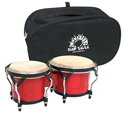 GEWA F826006 Bongo-Set 6,5 & 7,5 Zoll - Weinrot mit Tasche - Traditionelles Bongo-Set mit Durchmessern von 6,5