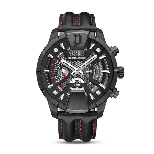 Herrenuhr Police PEWJF2203710 Schwarz - Chronographen mit modernem Design, die perfekte Kombination aus Stil und Funktionalität für modebewusste Herren.