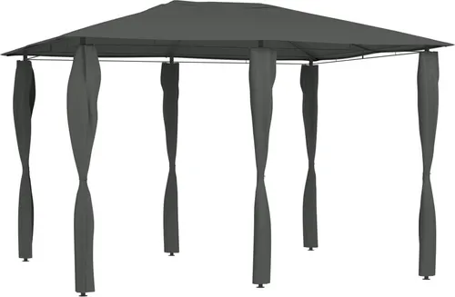 The Living Store Pavillon 3x4x2,6m Anthrazit mit Pfostenabdeckungen