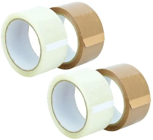 Stagetape 4 Rollen Paketklebeband 66 m x 48 mm Braun & Transparent
