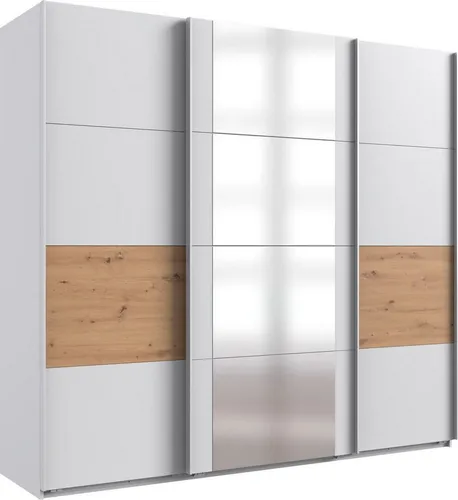 WIMEX Barmbek Schwebetürenschrank - Kleiderschrank mit 3 Spiegeltüren, 4 variablen Einlegeböden und 2 Stoffboxen für optimalen Stauraum. Made in Germany, ideal für stilvolle Schlafzimmer!
