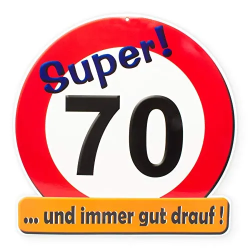 Riesenschild 'Hurra! 70' Geburtstag 52cm