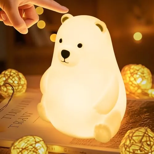 XUNIVERS Nachtlicht Kinder,USB Aufladbare Stilllicht Baby mit RGB,Berühren Nachttischlampe Dimmbar Warmen Licht & 3 Farben-Licht,Aufladbar Touch LED Dimmbar Tischlampe,Timmer für Baby
