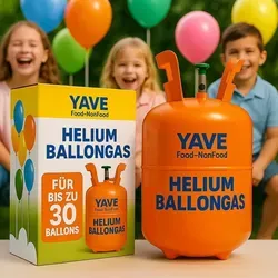 YAVE Helium Ballongas für bis zu 30 Ballons – Einwegflasche