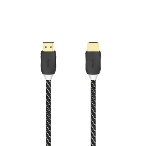 Hama HS HDMI Ethernet Gold Tip Geflochtenes Kabel, Schwarz, 1.5